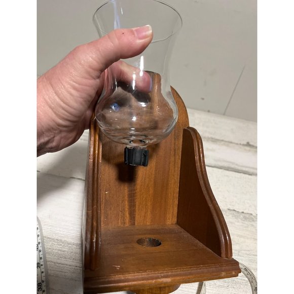 Wooden wall hanging sconce with removable glass for candle - Picture 6 of 8